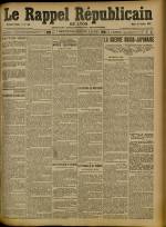 Le Rappel Républicain de Lyon : n°284, pp. 1