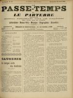 LE PASSE-TEMPS ET LE PARTERRE RÉUNIS : n°18, pp. 1