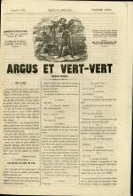 ARGUS ET VERT-VERT : n°, pp. 1