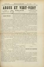 ARGUS ET VERT-VERT : n°7, pp. 1
